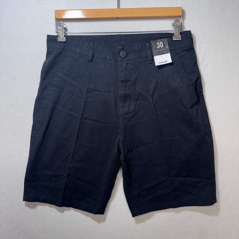 Hurley Pleasure Point 20" Chino Shorts, 8" Inseam Black 100% Cotton Mens Size 30